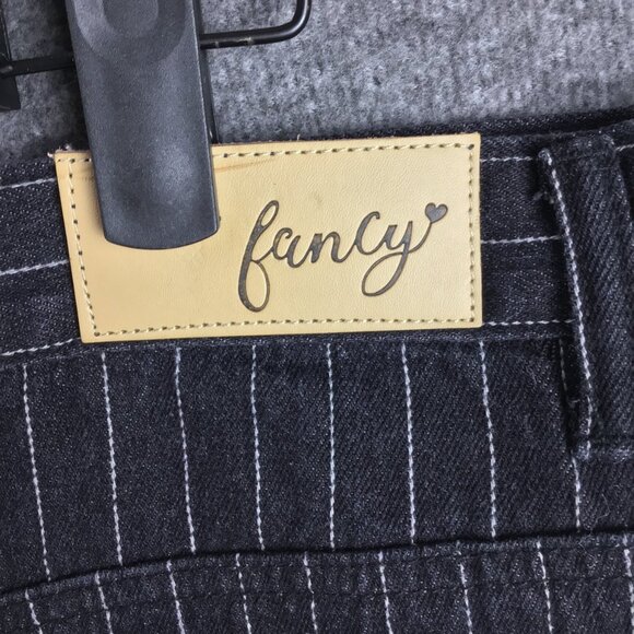 Black Denim Striped Skirt Sz 2X Offset Waistband NWT - Picture 9 of 12